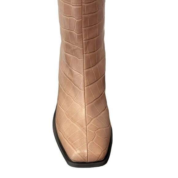 Marc Cain Women's Alligator Print Leather Knee High Article Boots Taupe 6.5 NIB - Picture 5 of 11